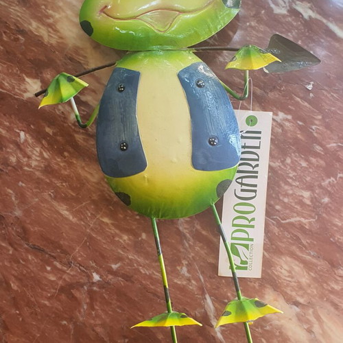 Metal frog decoration, 46 cm