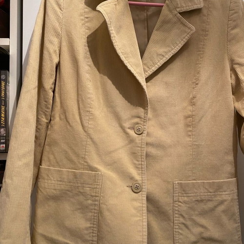 Women's corduroy jacket beige used, size 42