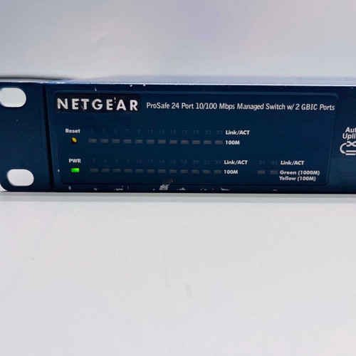 Netgear ProSafe FSM726 Managed Switch 10/100 with 2 GBIC Ports used