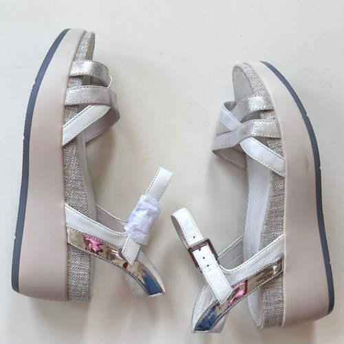 Lumberjack platform sandals new, size 39, white and silver