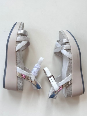 Lumberjack platform sandals new, size 39, white and silver