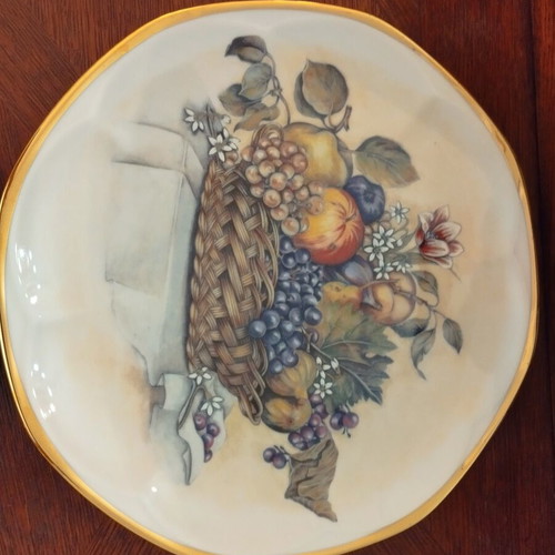 Gallery Fruit Style Caravaggio porcelain decorative plates set of 2, 27cm
