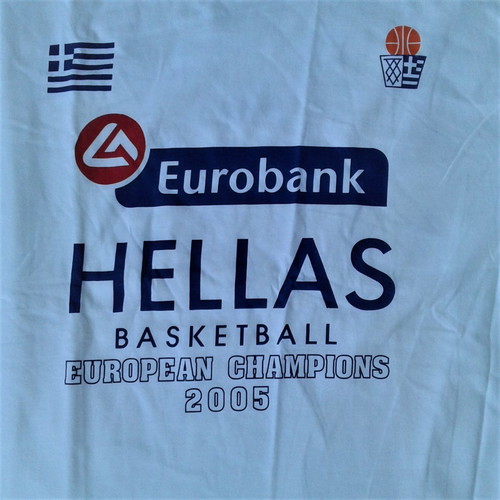 Hellas Basketball T-shirt authentic, new, European Champions 2005