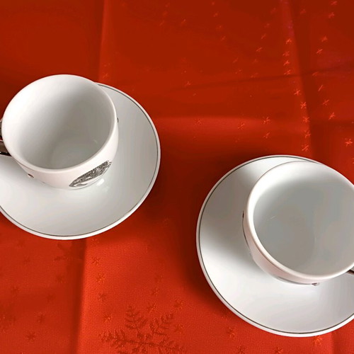 Vintage cups with solitaire and stones set of 2 new