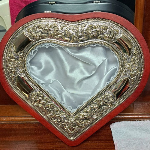Vintage wooden stefanochiki with silver decoration, like new