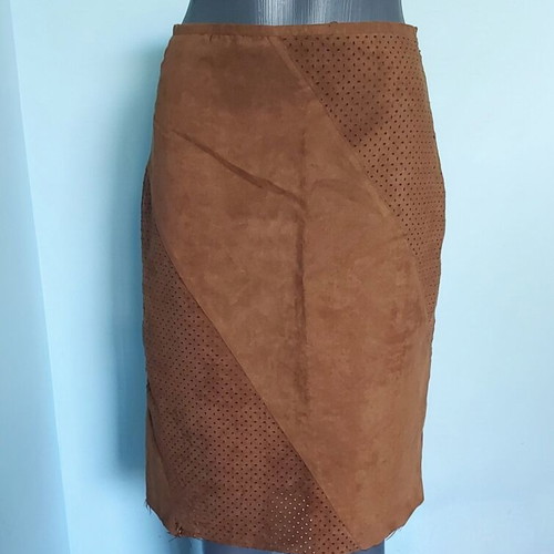Vintage asymmetrical suede skirt like new, Italy, lined