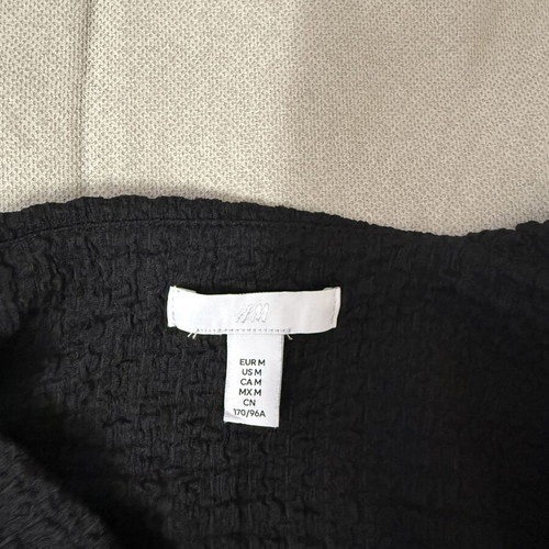 H&M Black One Shoulder Top Medium with Gold Ring like new