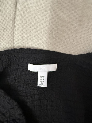 H&M Black One Shoulder Top Medium with Gold Ring like new