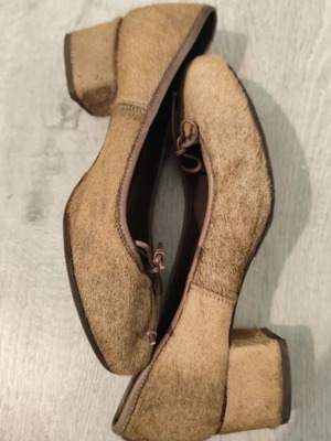 Ballerinas handmade in Italy size 37, new, beige and brown leather