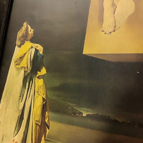 Vintage art print Corpus Hyprcubus by Salvador Dali used