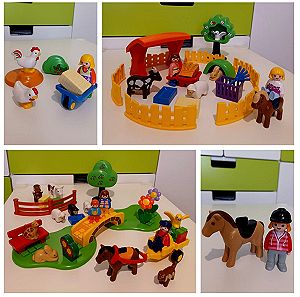 playmobil 123 ( 3 σειρές+) με ζώα φάρμας.