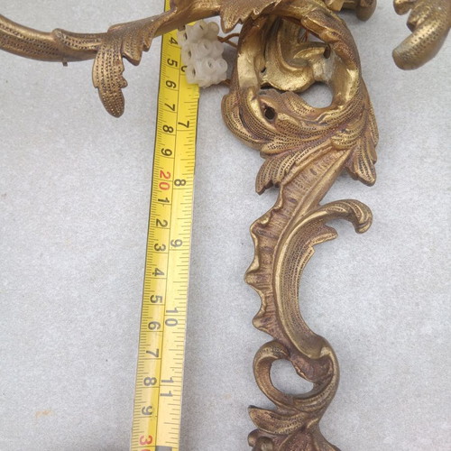 Brass wall light used, very old heavy, set of 2 pieces