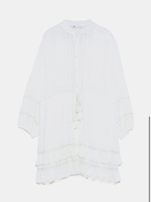 Zara white tunic XS used