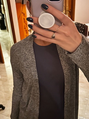 Gray long cardigan like new Pull & Bear