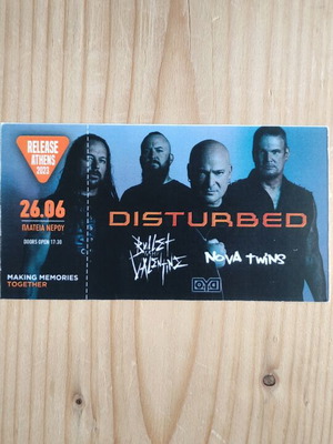 Disturbed concert ticket used, 26-6-2023, Bullet for my Valentine, Nova Twins