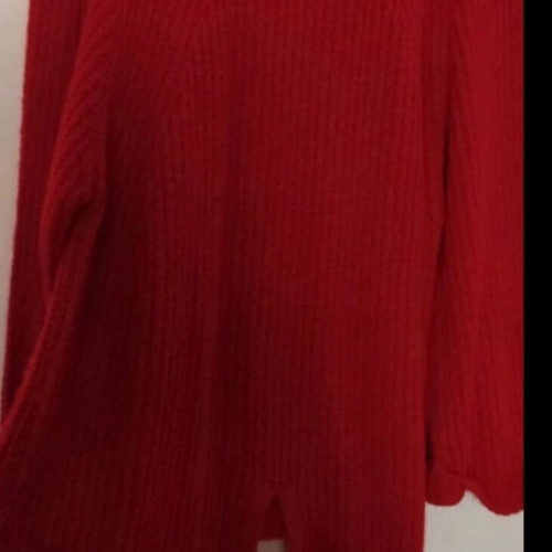 Red wool sweater like new, size M with bell sleeves