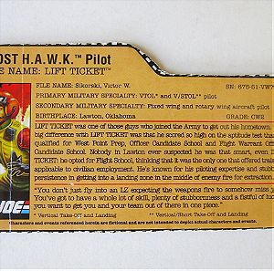 GI Joe "Lift Ticket" (Ghost H.A.W.K. Pilot) (2009) filecard