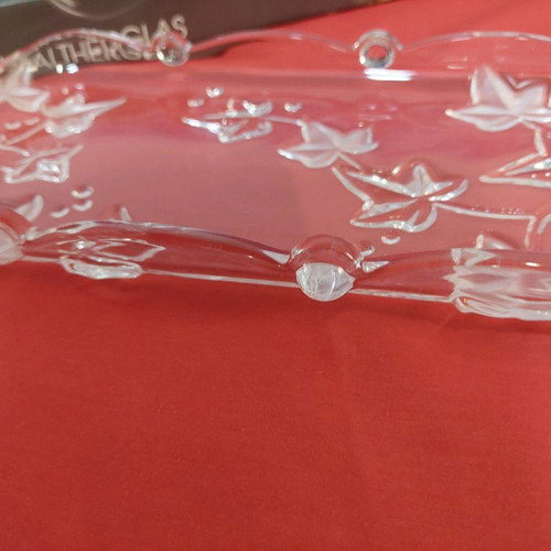 Rectangular crystal cake platter new 39x16 cm