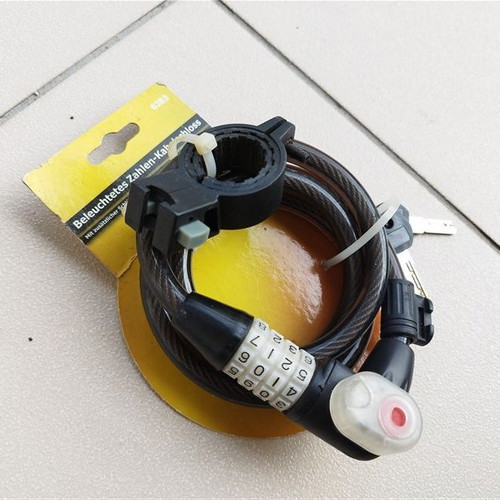 Bicycle cable lock with combination new