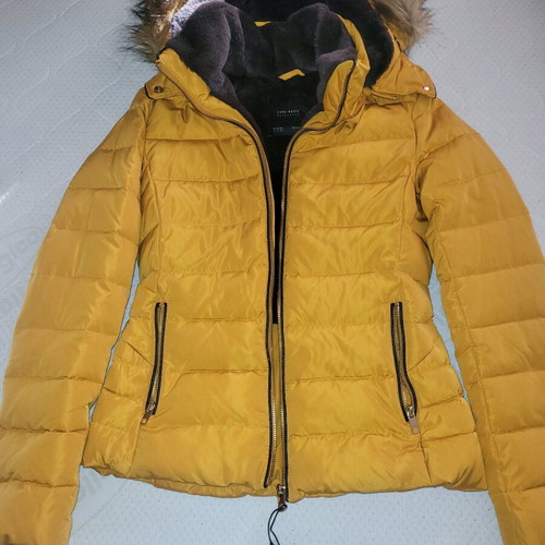 Zara down jacket yellow, new with tag, mid-length
