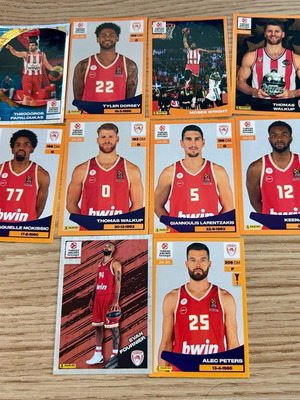Αυτοκόλλητα Ολυμπιακός νέα, πακέτο 10, Panini Euroleague 2024-25
