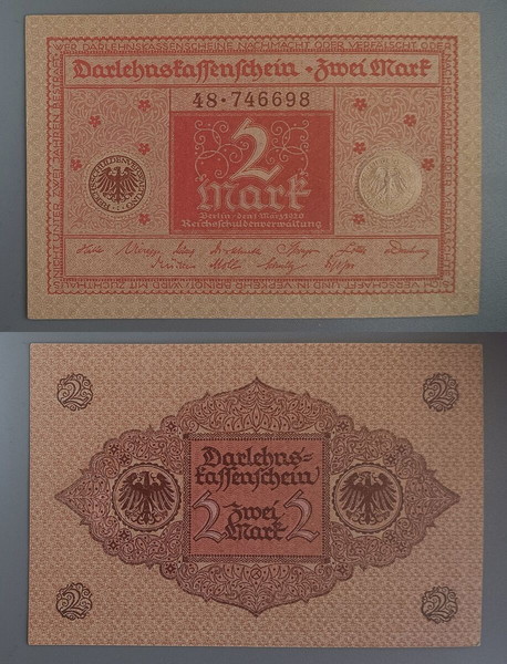 Χαρτονόμισμα, 2 Μάρκα 1920 UNC