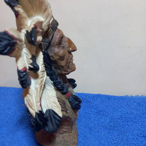 Bust of Native American Chief used with feather headdress