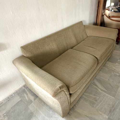 Bavaria/Fog three-seater sofa refurbished, beige-brown color