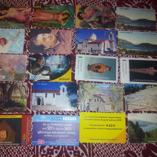 Phone cards used, pack of 20 pieces