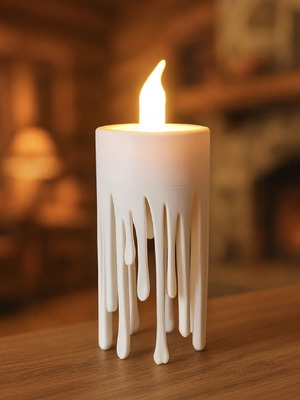 3D Printed Candle Lamp new decorative light with melted candle effect