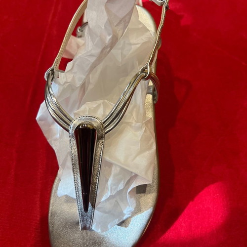 Silver sandals worn once, size 41 large
