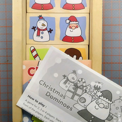 Christmas Dominoes ELC new wooden board game