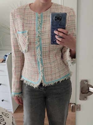 Vintage tweed jacket used, multicolor, made in Greece