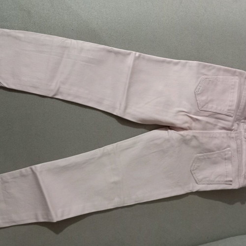 Pastel pink pants new with leather belt and embroidered flowers for 3 years old