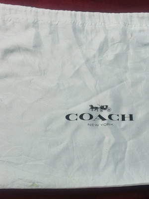 Coach New York white drawstring dust bag like new