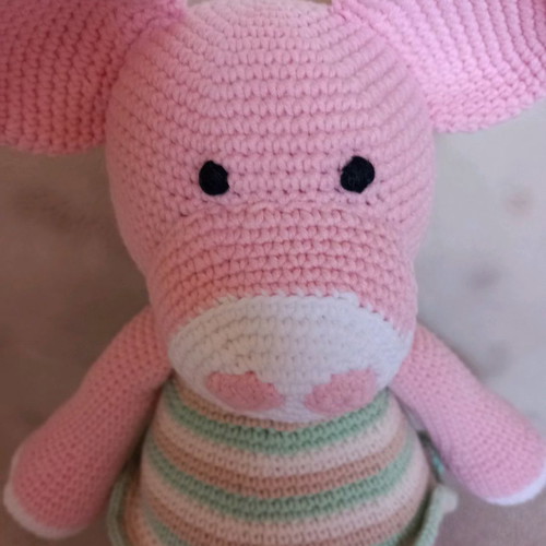 Amigurumi pig large new, handmade knitted doll