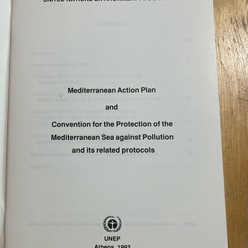 Mediterranean Action Plan and Convention for the Protection of the Mediterranean Sea like new