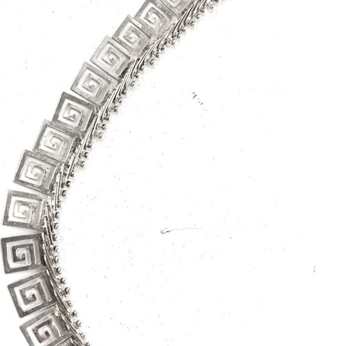 Silver Ancient Greek Necklace with Meanders used