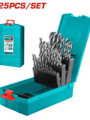 Total HSS M2 drill bit set 25 pieces new