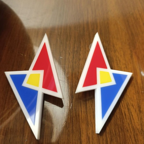 Funk da Queen plexiglass asymmetric geometric earrings Trigonometry like new
