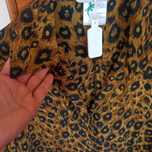 Leopard Print Shirt Tunic new, size M-L, viscose fabric