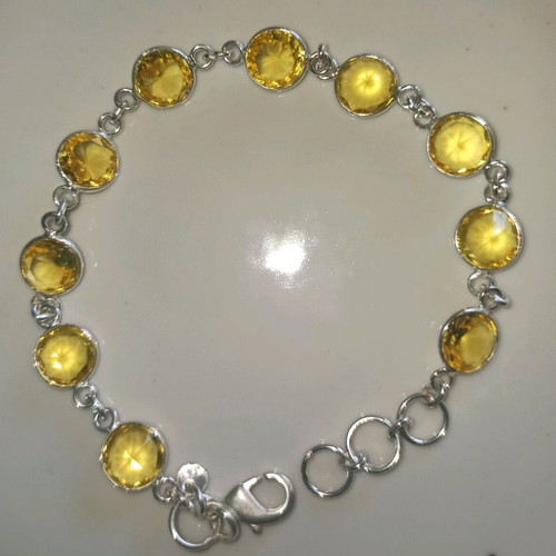 Silver 925 bracelet new with natural citrine stones 6.28g