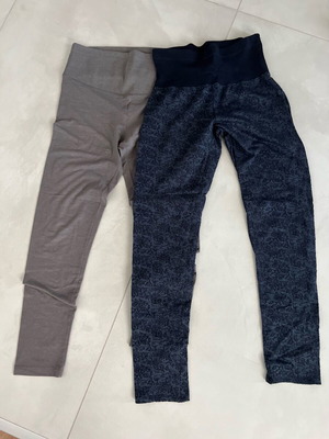 Prenatal maternity leggings like new, cotton, size L, beige and blue
