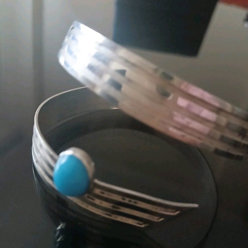 Large bracelet made of 1000 silver with turquoise like new