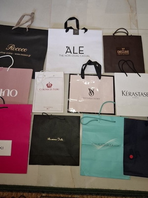 Paper branded bags used, pack of 11 pieces