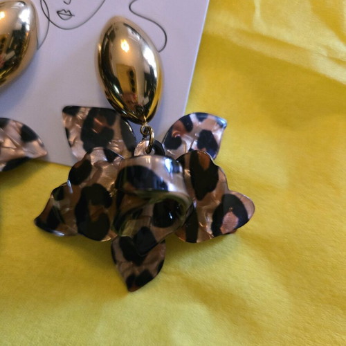Women's leopard earrings new, 6 centimeters long