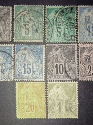 French colonial stamps collection