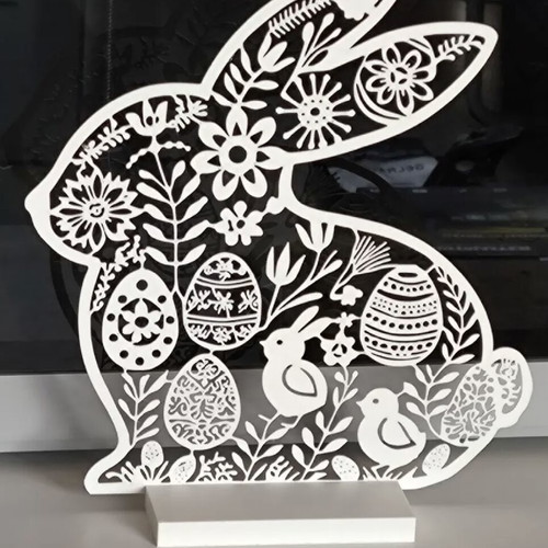 3D Bunny Design with Base like new, Easter Decoration