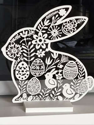 3D Bunny Design with Base like new, Easter Decoration