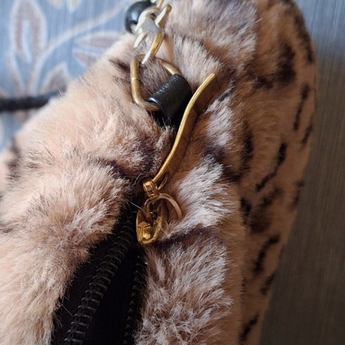 Leopard crossbody bag like new, black and brown